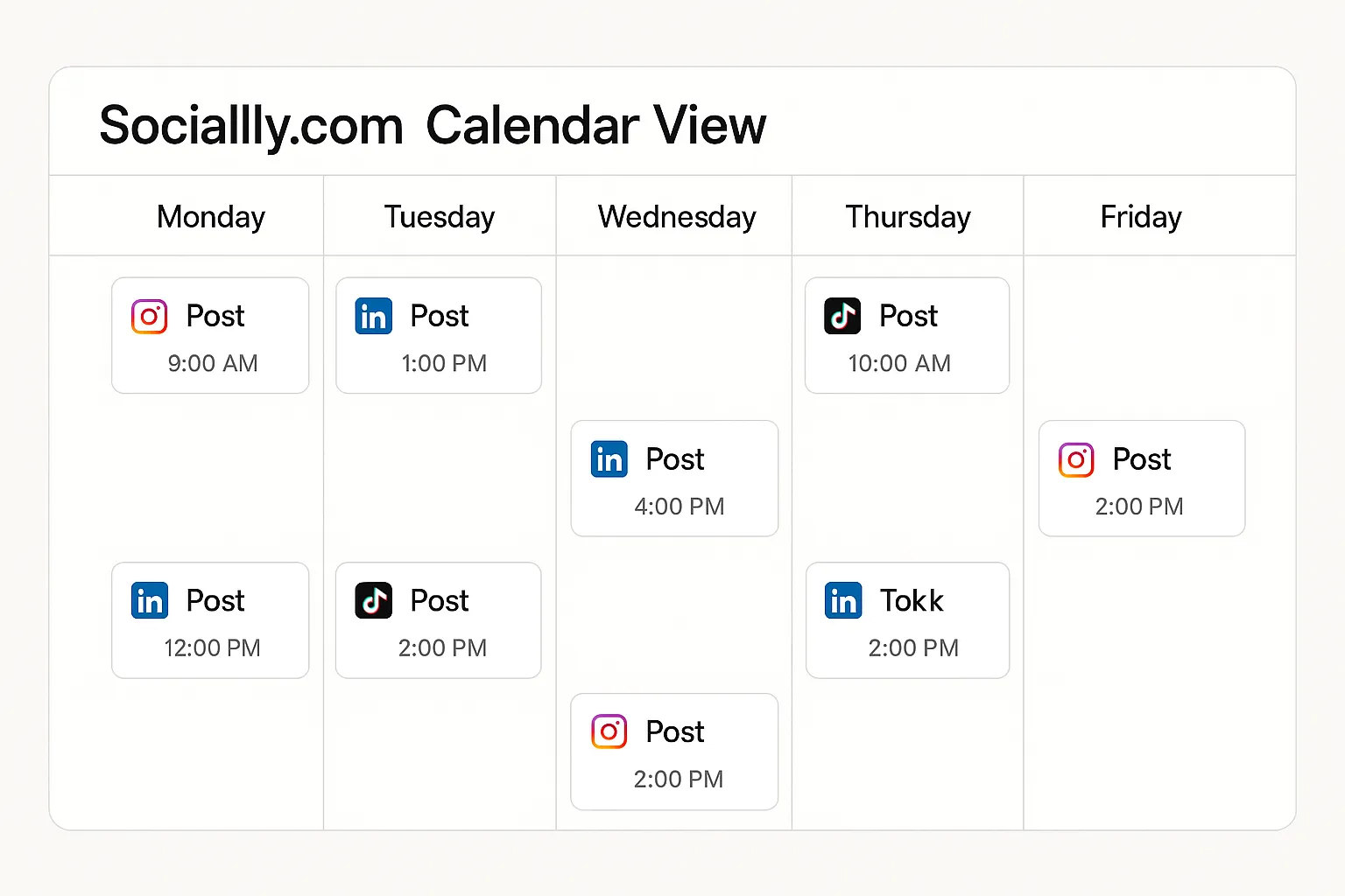 Sociallly Calendar View